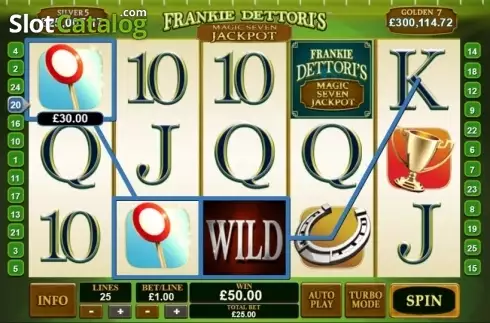 Wild Win screen 2. Frankie Dettori's Magic Seven Jackpot slot