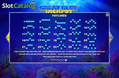 Schermo7. Great Blue Jackpot (Playtech) slot