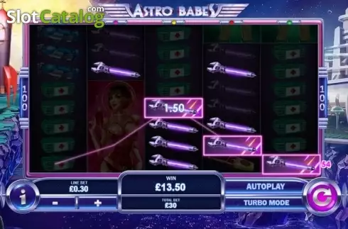 Low Win screen. Astro Babes slot