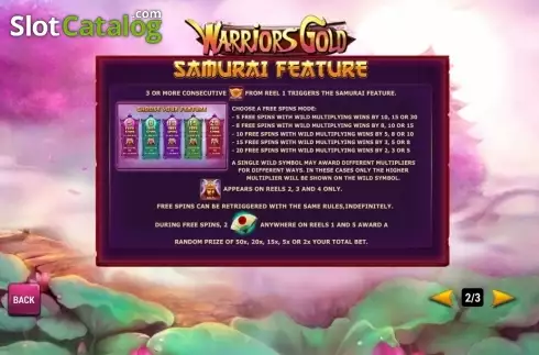 Skärmdump3. Warriors Gold slot