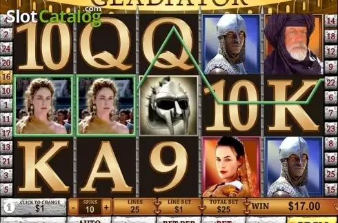 Wild win screen. Gladiator (Playtech) slot
