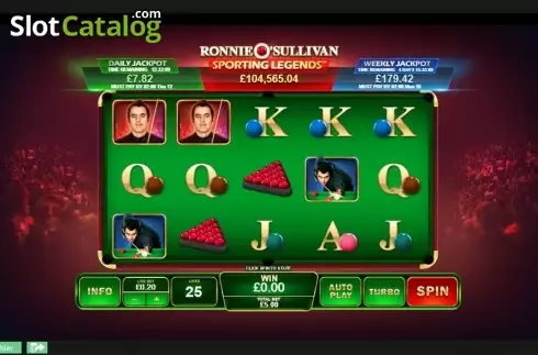 Game Workflow screen. Ronnie O'Sullivan: Sporting Legends slot
