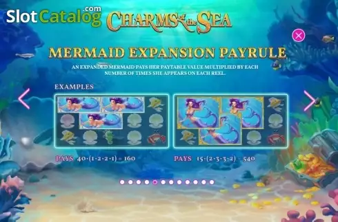 Paytable 5. Charms of the Sea slot