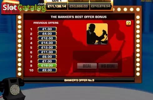 Bildschirm6. Deal or no Deal: The Banker's Riches slot