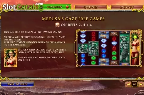 Paytable 3. Age of the Gods Medusa & Monsters slot