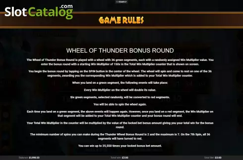 Bildschirm9. Roulette Wheel of Thunder slot