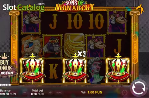 Win screen. Sons of Monarchy slot