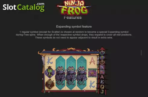 Expanding symbols screen. Ninja Frog slot