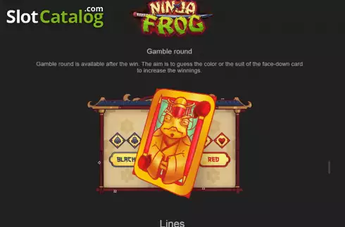 Gamble rules screen. Ninja Frog slot