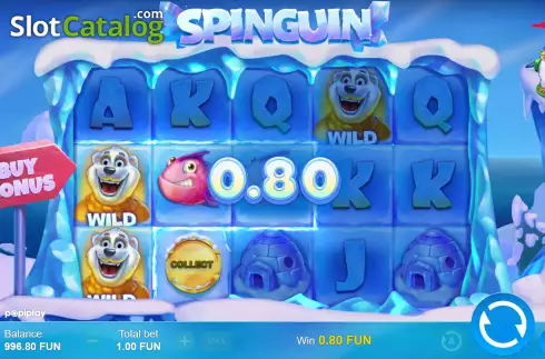 Win Screen. Spinguin slot
