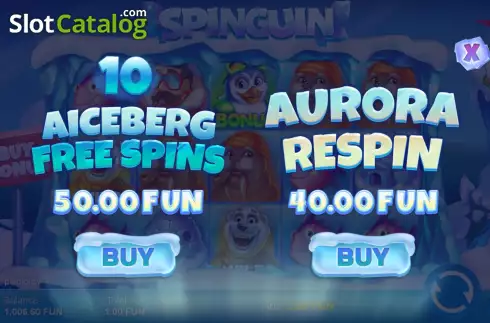 Buy Feature Screen. Spinguin slot