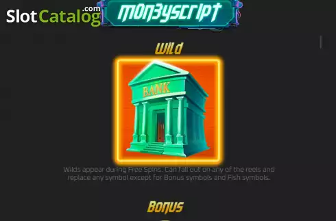 Wild screen. MoneyScript slot