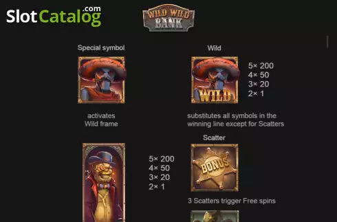 Special symbols screen. Wild Wild Bank slot