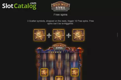 Free Spins screen. Wild Wild Bank slot