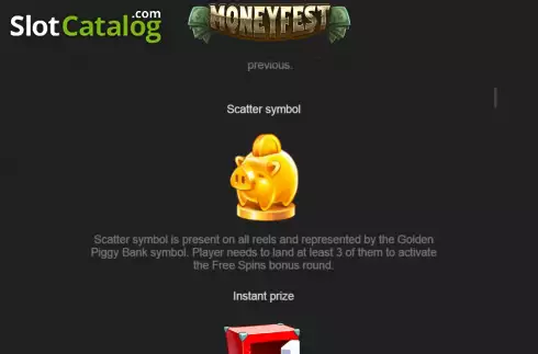 Scatter symbol screen. Moneyfest slot