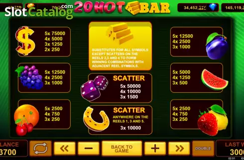 画面7. 20 Hot Bar カジノスロット