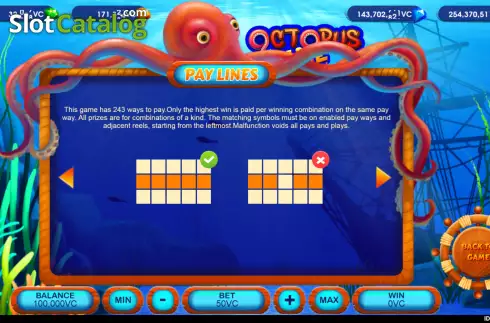 画面9. Octopus Life カジノスロット