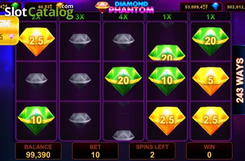 Bonus Game screen 2. Diamond Phantom slot