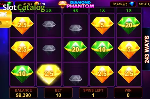 Bonus Game screen 3. Diamond Phantom slot