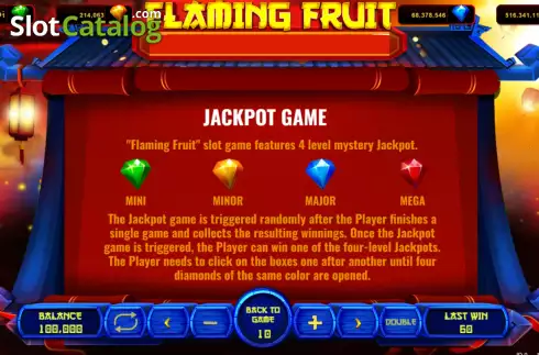 Game Features screen 2. Flaming Fruit (Popok Gaming) slot