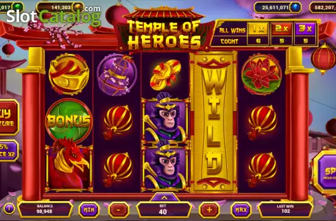 Ecran2. Temple of Heroes (Popok Gaming) slot