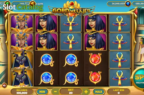 Game screen. Gold of Egypt (Popok Gaming) slot