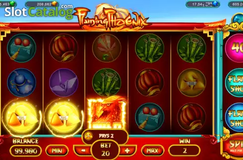 Win screen. Flaming Phoenix (Popok Gaming) slot