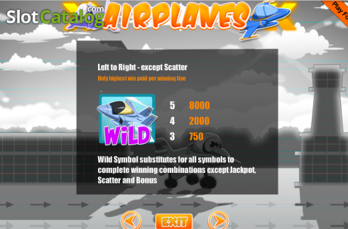 Screen2. Airplanes slot