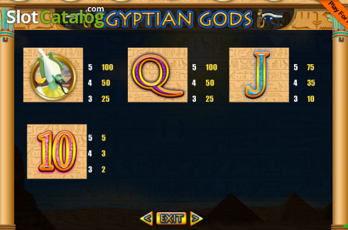 Οθόνη8. Egyptian Gods (Portomaso Gaming) Κουλοχέρης 