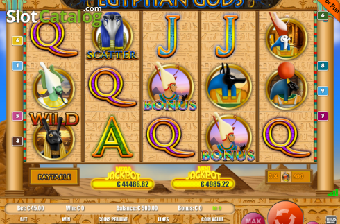 Skärmdump2. Egyptian Gods 9 (Portomaso Gaming) slot