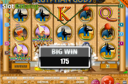 Win Screen . Egyptian Gods 9 (Portomaso Gaming) slot