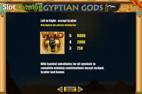 Paytable 1. Egyptian Gods 9 (Portomaso Gaming) slot