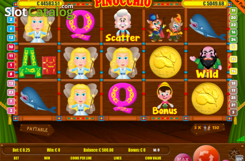 Bildschirm2. Pinocchio (Portomaso) slot