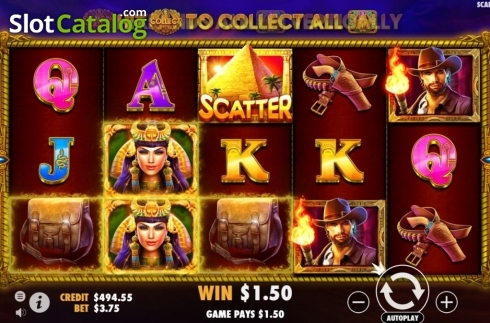 Win Screen. John Hunter and the Tomb of the Scarab Queen slot