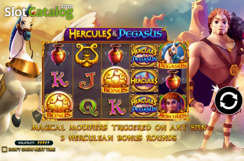 Start Screen. Hercules and Pegasus slot