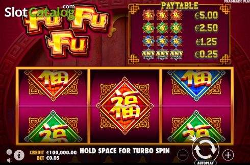 Game screen. Fu Fu Fu slot