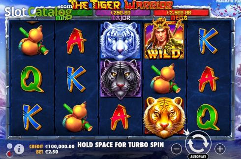 Game screen. The Tiger Warrior slot