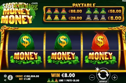 Win Screen. Money Money Money slot