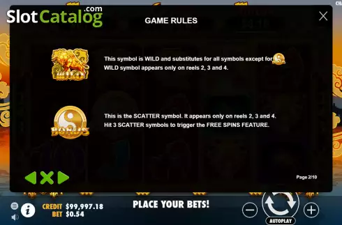 Special symbols screen. Raging Bull (Pragmatic Play) slot