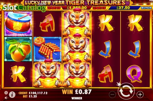 Win Screen. Lucky New Year - Tiger Treasures slot