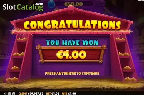 Total Win. Chicken Chase slot