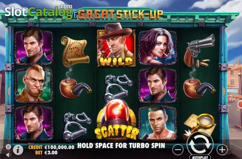 Reels Screen. The Great Stick-Up slot