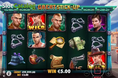 Win Screen. The Great Stick-Up slot