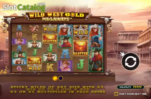 Start Screen. Wild West Gold Megaways slot