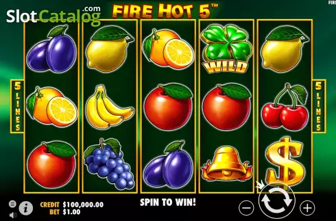 Game Screen. Fire Hot 5 slot
