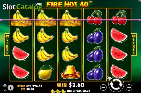 Bildschirm3. Fire Hot 40 slot