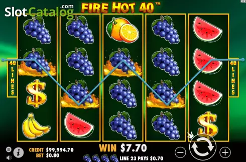 Ecran5. Fire Hot 40 slot