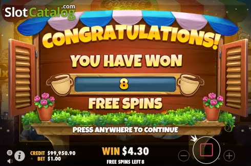 Free Spins Win Screen 2. Coffee Wild (Pragmatic Play) slot