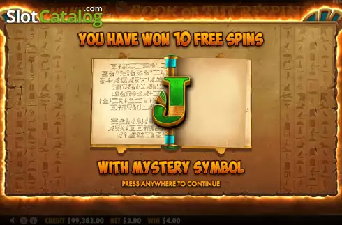 Free Spins 2. John Hunter and the Book of Tut Respin slot