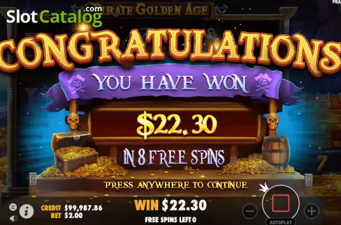 Total Win. Pirate Golden Age slot